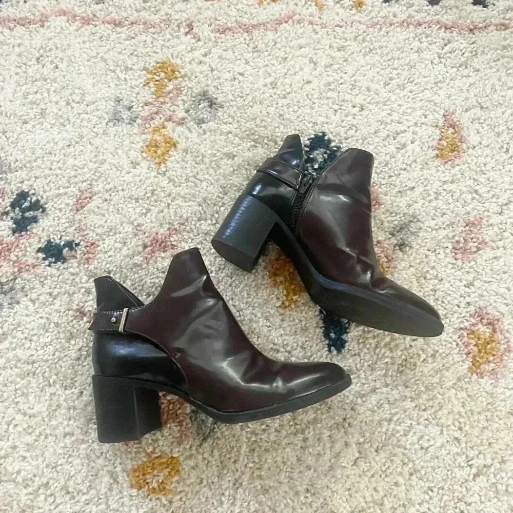 Zara heeled brown booties‎ 6 1/2
